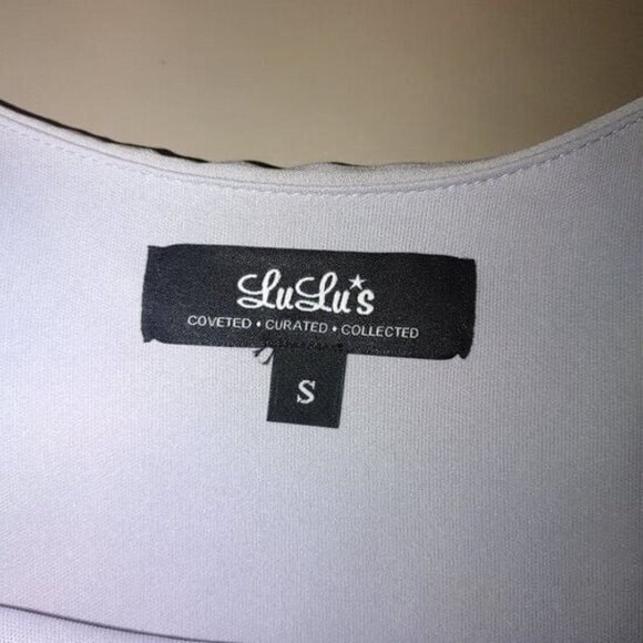 LuLu Small Gray Long Cuff Sleeve Wide Fit Dress Classic Simple Solid - Picture 3 of 7